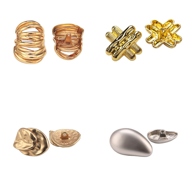 Custom Novelty Metal Buttons Unique Shape Alloy Button for Fashion Clothing Application