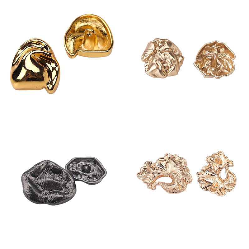 Custom Novelty Metal Buttons Unique Shape Alloy Button for Fashion Clothing Application