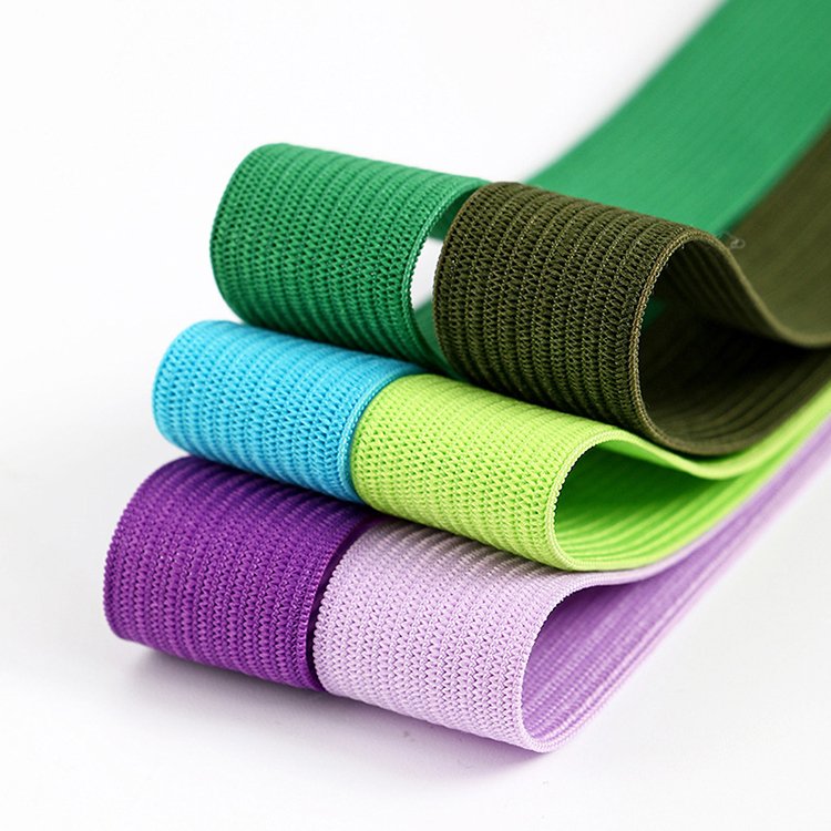 custom best coloured knit woven wide flat elastic waist fabric bands for sewing clothes pants  braided elastic fabric rubber band