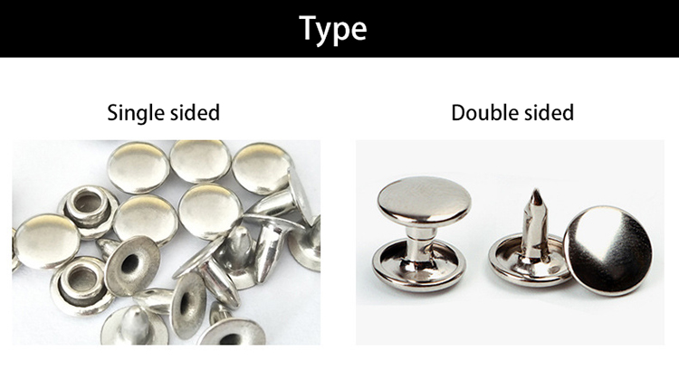 Button Fabric Rivet Custom decorative metal denim button copper double cap rivets studs for ...