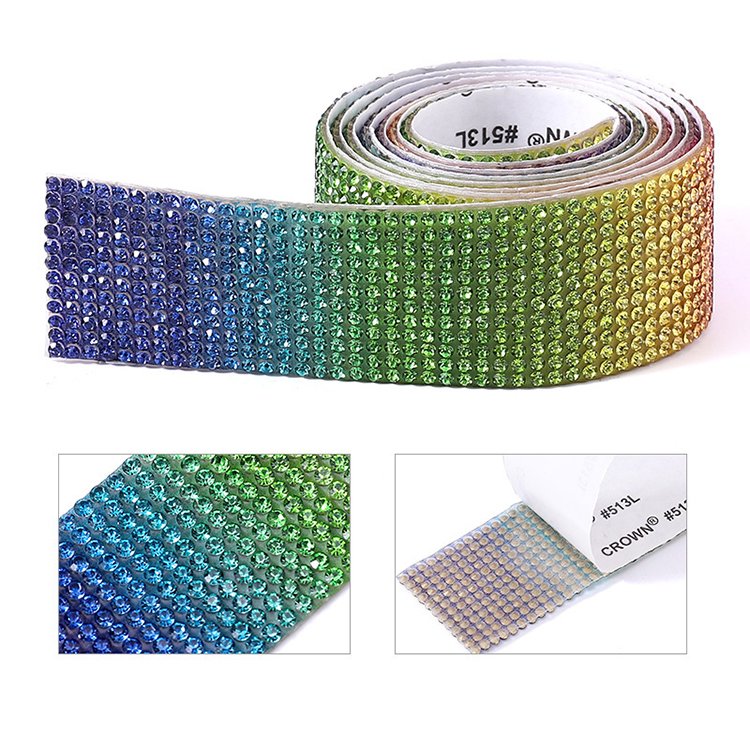 Custom design hot-fixed shiny crystal stone heat fix rhinestone waistband tape heat press rhinestone tape