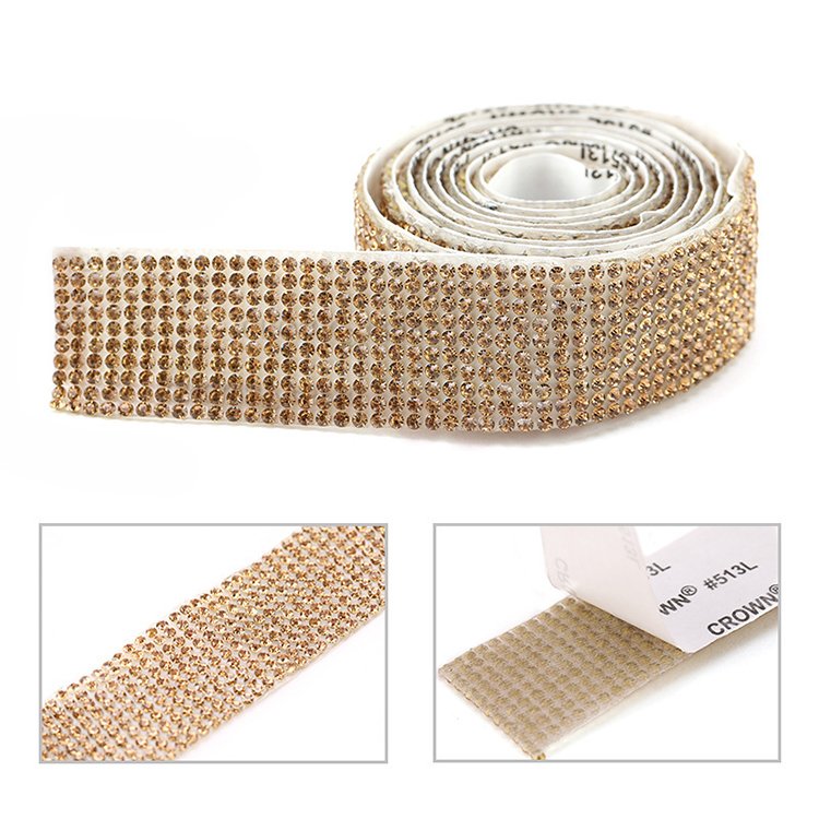 Hot Melt Adhesive Rhinestone Strips Glitter Rhinestone Decoration Long Heat Transfer Rhinestone Sticker