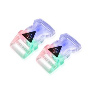 plastic Transparent adjustable Center Button Press With Three Color Flashing LED dog leash belt Buckle For Bag Accessories