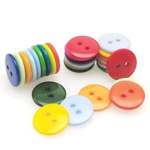 Wholesale colorful round two-eye bread resin buttons for garment accessories polyester button