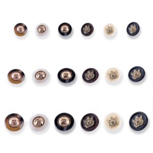 New Round Transparent Shank Combination Button For Cardigan Shirt Small Fragrance Skirt Coat Decorative Plastic Gold Button Manufacture