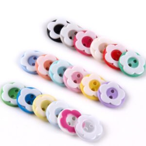 Fashion Garment 2-Holes Colorful Button Round Flower Resin Sewing Button For Woman Dresses