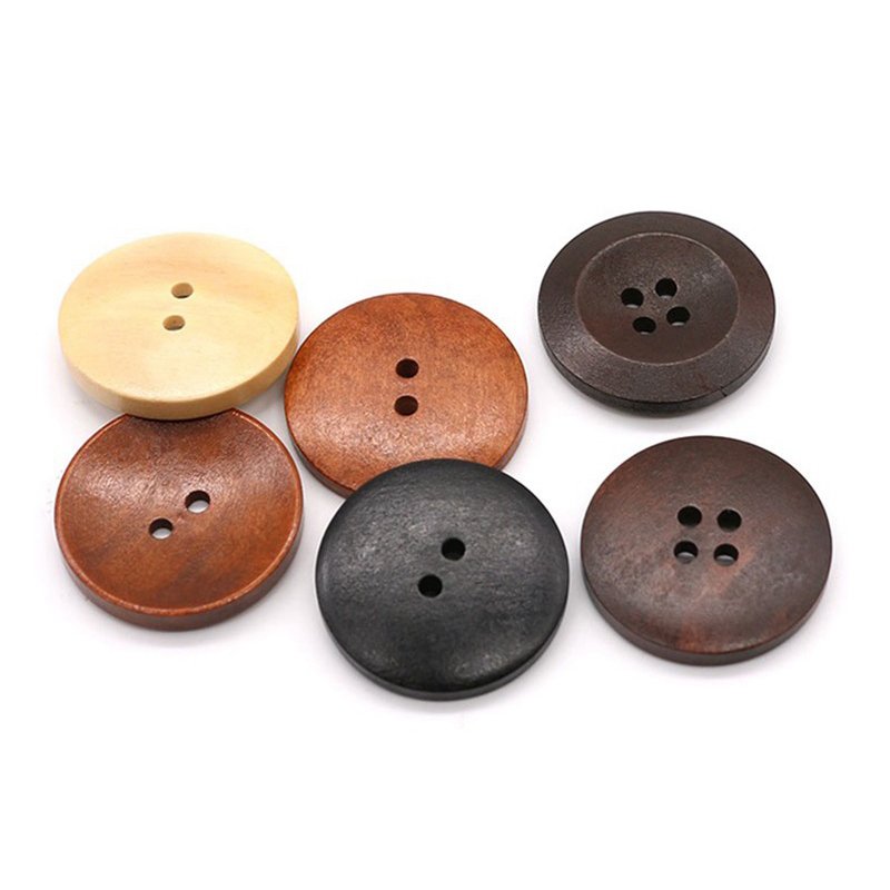 Wooden Buttons Apparel Accessories Round Buttons Wood Natural Buttons