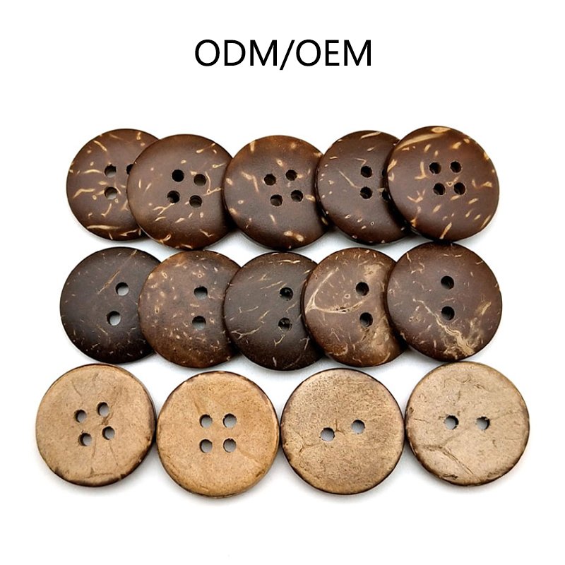 Eco-friendly natural coconut shell buttons with four holes two holes for garment accessories