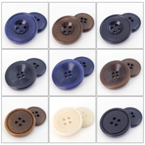 Dark Brown Beige Black Corozo nut customized Buttons Scorched 4 Hole Sewing Natural Corozo button