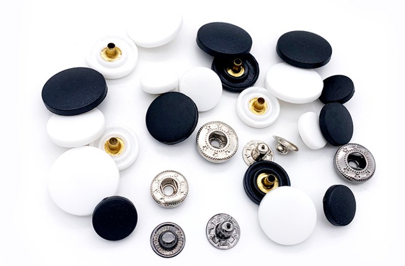 Custom Nylon Capped Rubber Snap Button Round Fastener Black Nylon Cap Snap Press Buttons