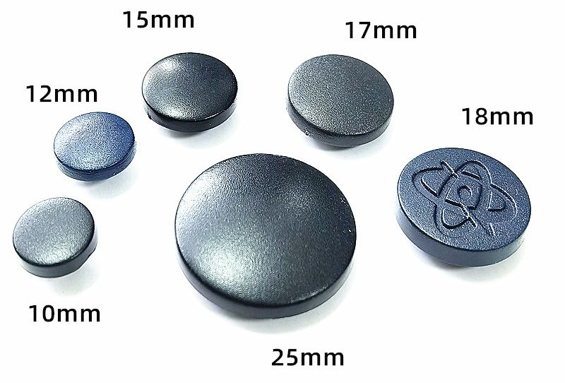 Custom Nylon Capped Rubber Snap Button Round Fastener Black Nylon Cap Snap Press Buttons