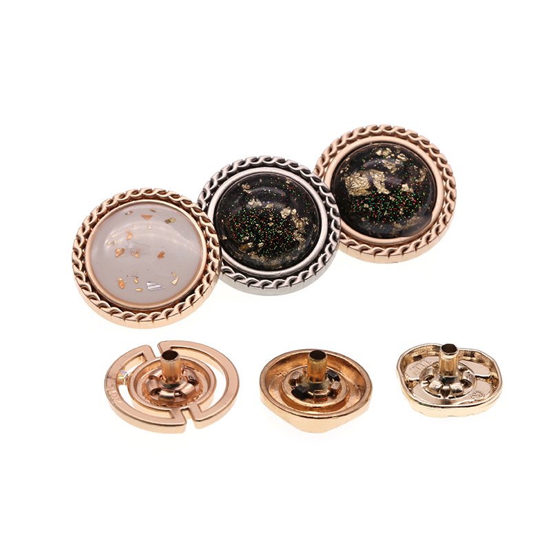 Factory Wholesale Design Custom logo Metal 4 parts round fastener Press Stud Snap Button