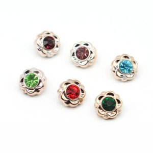 Plastic diamond studded colored button dress circular hand sewn decorative buttons