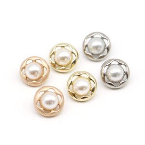 Fashion botones personalizados dress clothing coat round button circle dome engraved pearl shank buttons for clothes