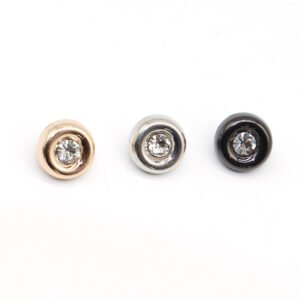 Metal diamond shirt button, metal gold silver small button