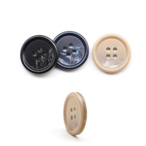 Resin imitation shell button with four eyes and fine edges, candlelight imitation shell button, suit button, pants button