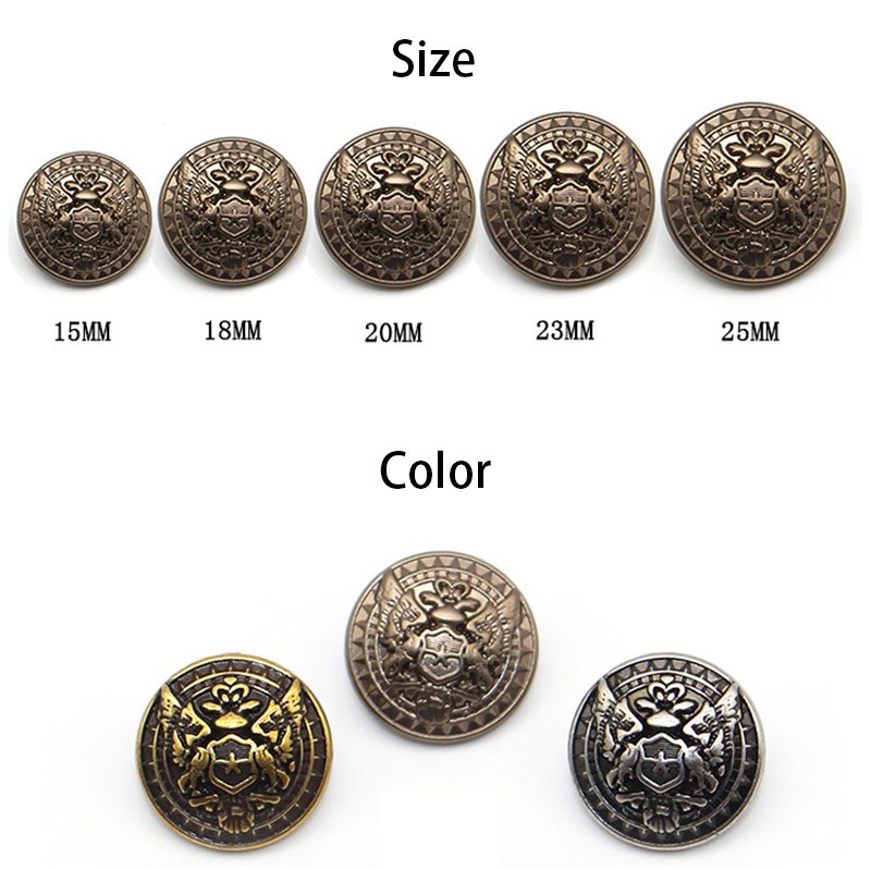 Metal shield button retro vintage vintage British style coat button