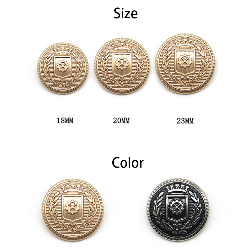 High Quality Gold Metal Button For Coat Metal Brass Custom Made LOGO Different Types Coat Clothing Buttons