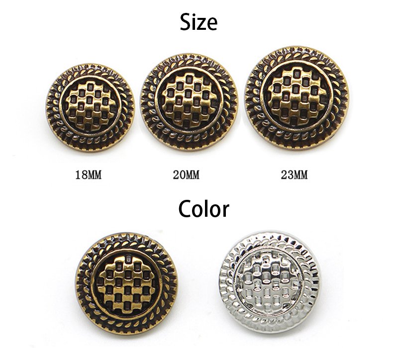 Mesh hand-stitched button metal wool coat/suit button shank plating 