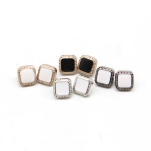 Square shape button oil colorful buttons for cardigan shirt small fragrance skirt decorative metal button