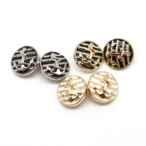 Metal buttons enamel anchor-shaped logo zinc alloy coat buttons