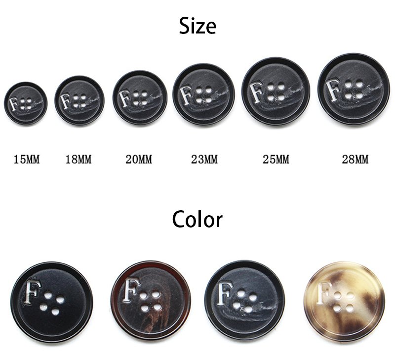 Resin buttons can be carved and modified according to the settings for suits and coats