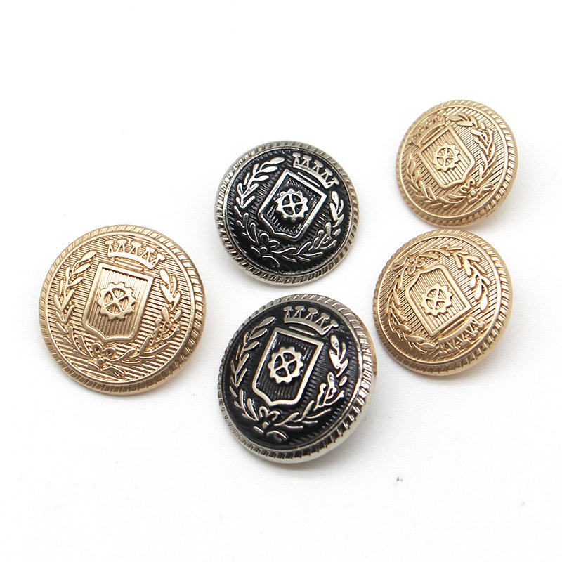 High Quality Gold Metal Button For Coat Metal Brass Custom Made LOGO Different Types Coat Clothing Buttons