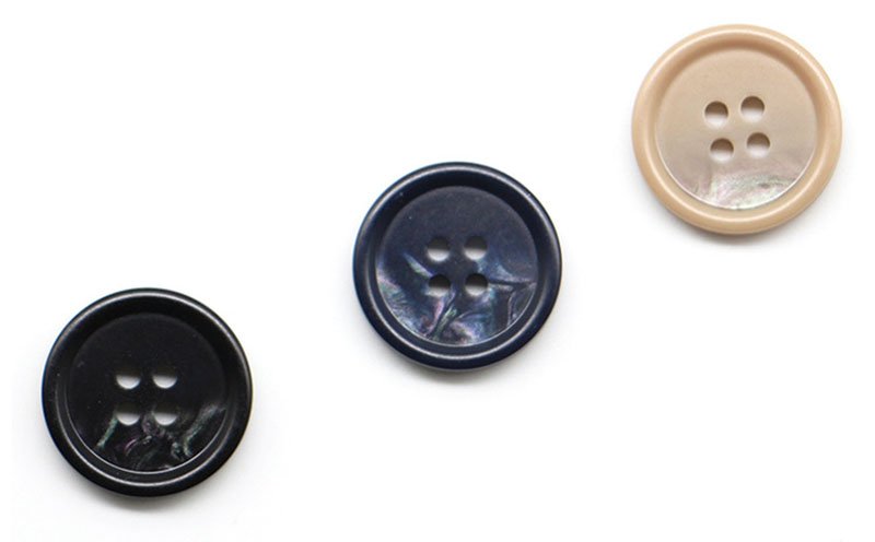 Resin imitation shell button with four eyes and fine edges, candlelight imitation shell button, suit button, pants button