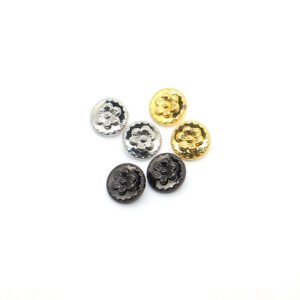 Zinc alloy buttons flower shape metal round button gold and silver plate garment button