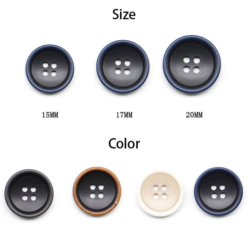 Brown Matte Buttons Four Holes Black Sewing Accessories for Luxury Suits Classic Casual Pants Uniforms Men's Clothing Buttons