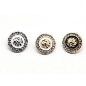 Rhinestone button the lion button metal round button for coat