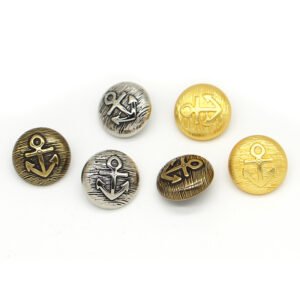 Metal stripe boat anchor button coat button retro navy style JK uniform suit button