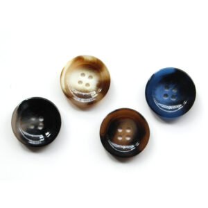 Plastic button with big size custom logo shape Imitated horn button resin 4 holes sewing buttons for shirt clothes