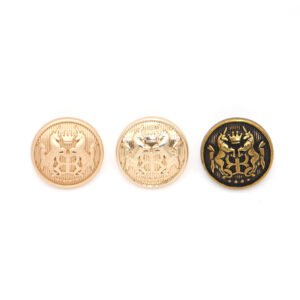 High quality garment accessories retro style emboss lion gold zinc alloy round shank button