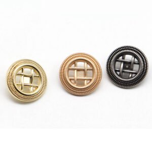 Gold hand sewn metal hollow button