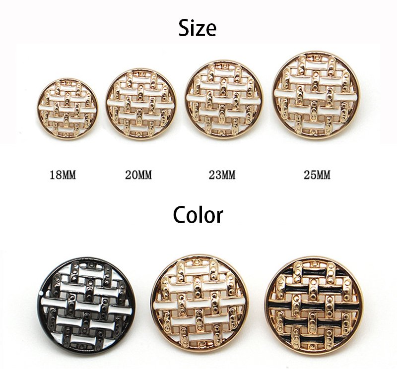 Metal button lattice oil shank striped metal sewing button woolen coat suit button