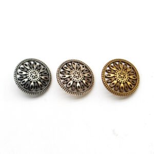 Hollow out flower shaped metal button, retro classical Chinese style button