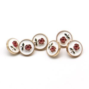 Red rose button white dot oil metal small button top shirt cuff collar button