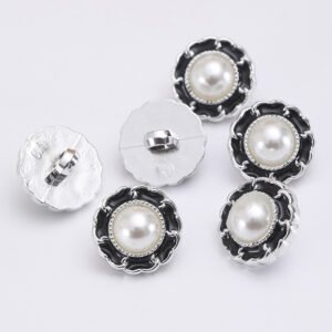 Multi-Size pearl crystal button round coat decor lead-free plastic shank rhinestones plating buttons