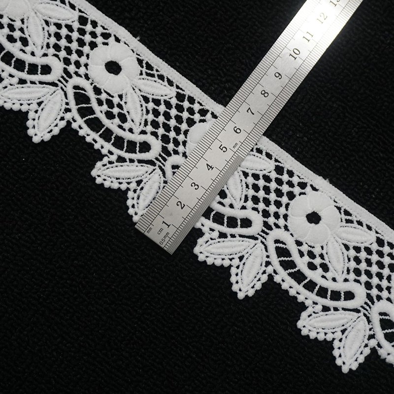 Various Styles Polyester Sewing Embroidery Garment Ribete Water Soluble White Lace Trim For Dress