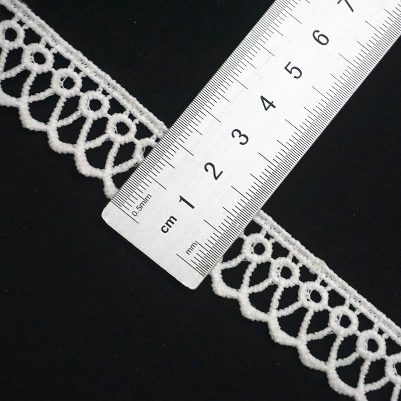 Various Styles Polyester Sewing Embroidery Garment Ribete Water Soluble White Lace Trim For Dress