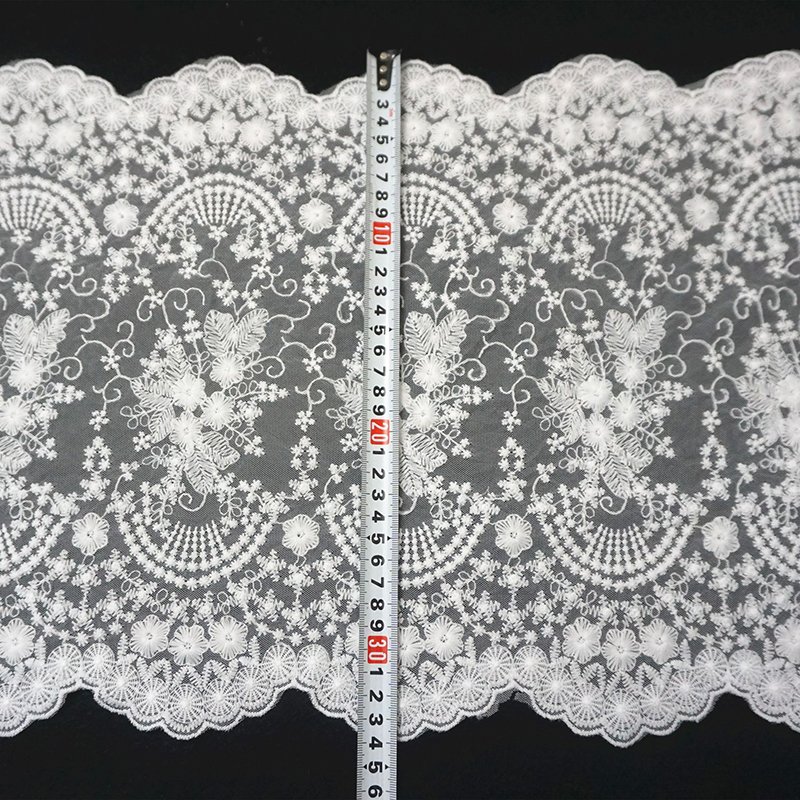 New Flower Bridal White Swiss Lace Fabric for Bridal Clothing Cord Lace Fabric For Lady Dresses Fashion