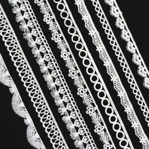 Various Styles Polyester Sewing Embroidery Garment Ribete Water Soluble White Lace Trim For Dress