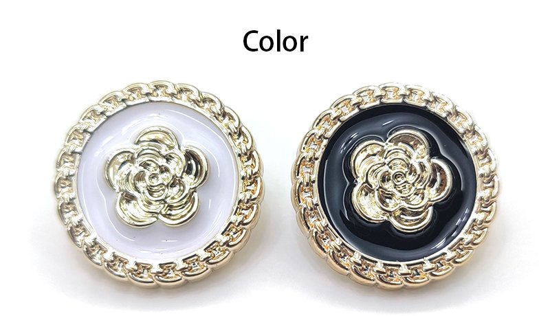 Camellia plastic buttons flower shape white round garment oil button