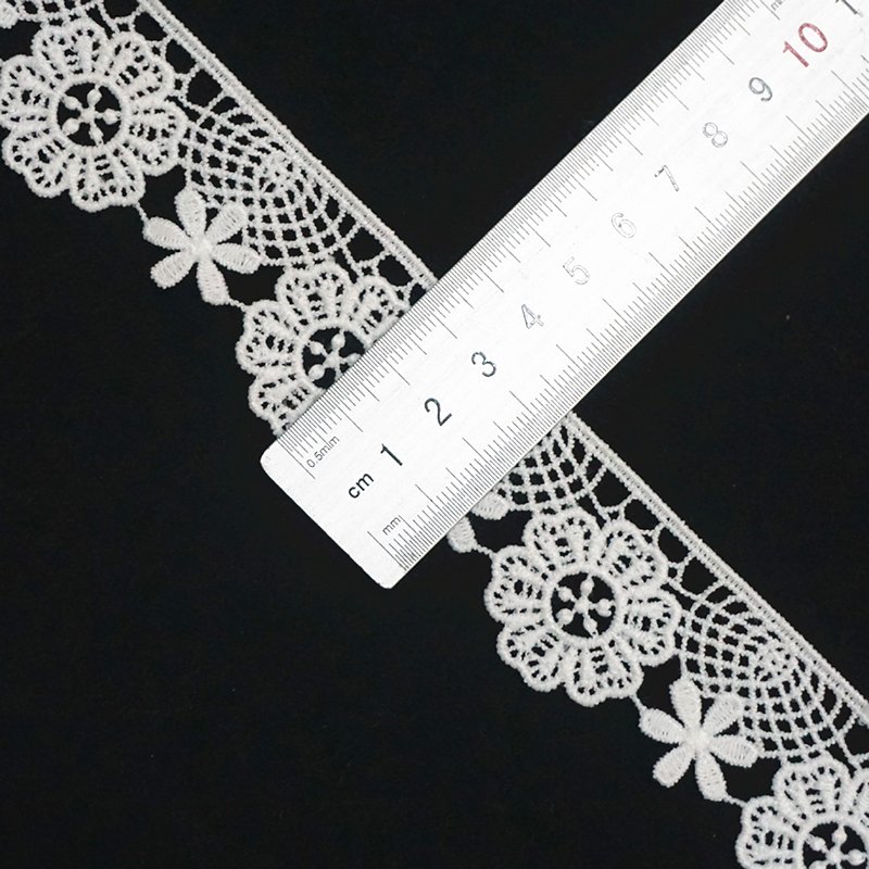 Custom Color Embroidered Nylon Material Guipure Trimming French Polyester Lace Trim Border Embroidery For Lingerie Dress