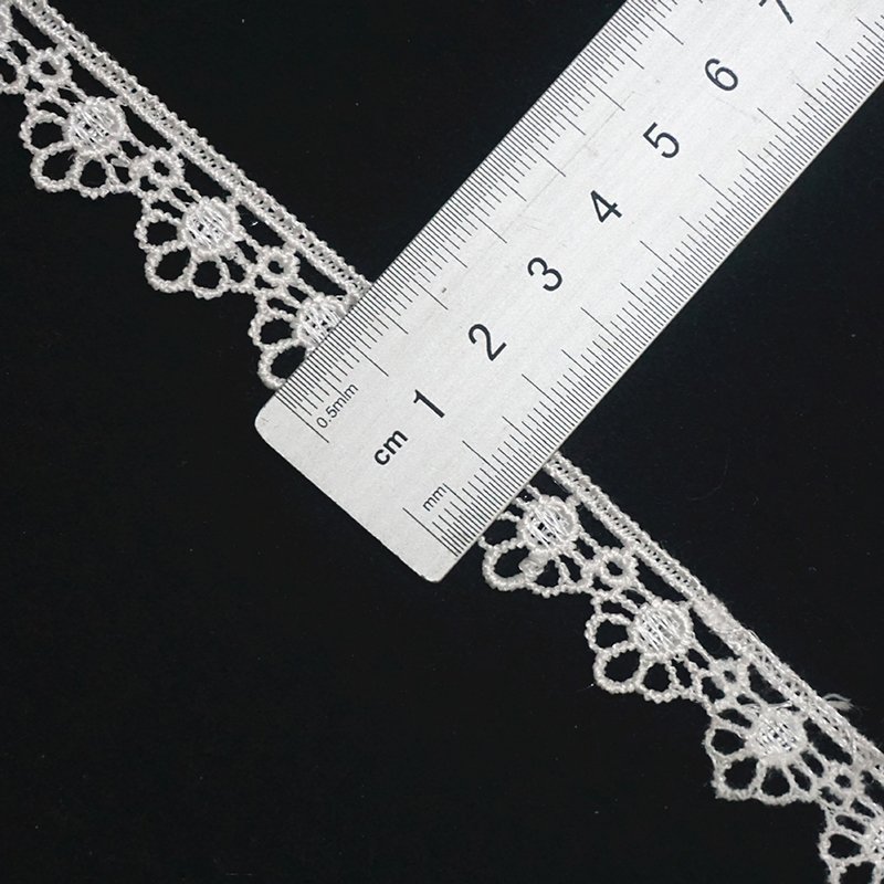 1.5 cm Water Soluble Milk Silk Lace Trim Hollow Embroidery Mesh Clothing Skirt Sleeve Garment Curtain Made Tulle