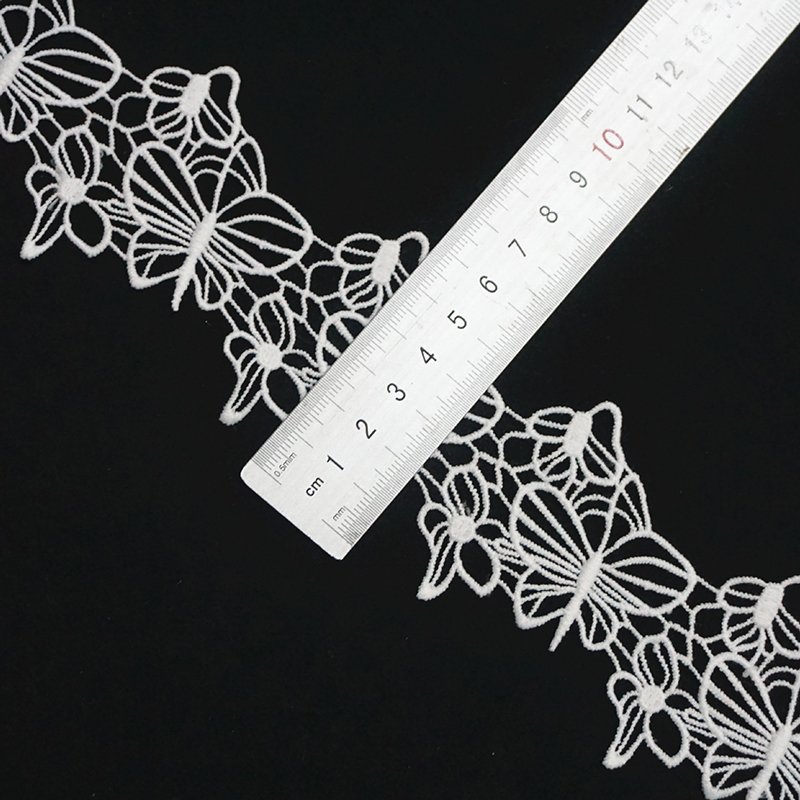 Embroidered Flower Lace sewing Fabric Roll White Lace Ribbon lace