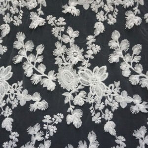 New design milk silk 3D flower embroidery water-soluble lace fabric