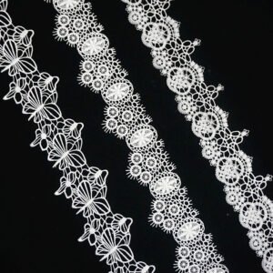 Embroidered Flower Lace sewing Fabric Roll White Lace Ribbon lace