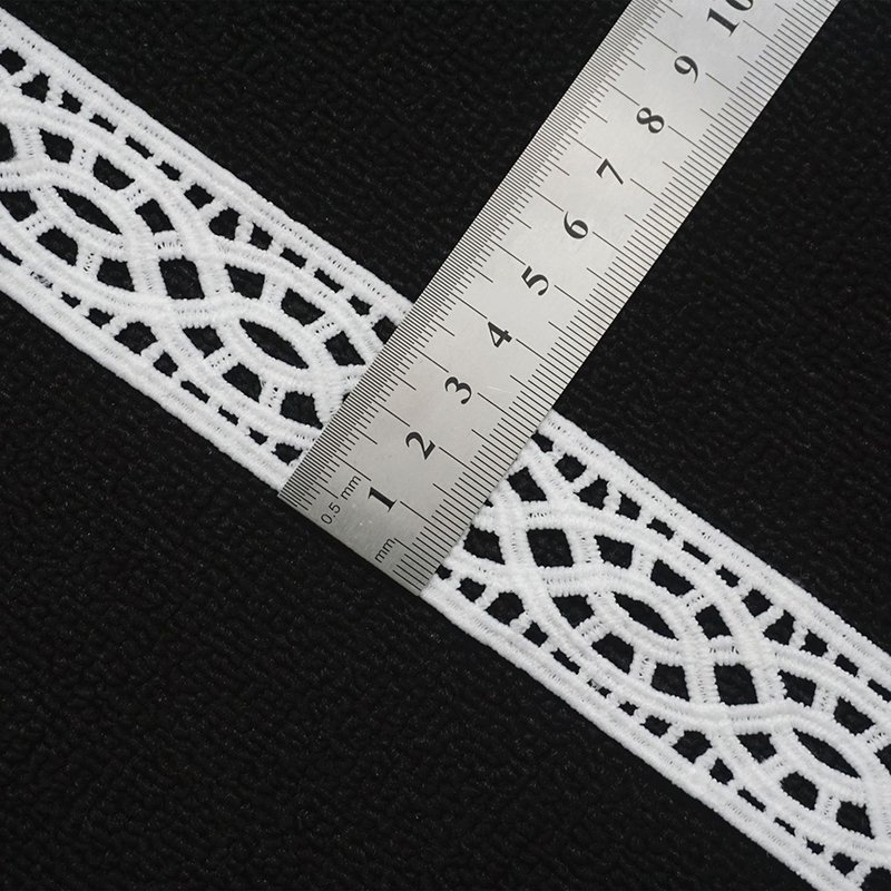 Embroidery Polyester Lace Mesh Fabrics Tulle Embroidered Lace Trim Border Lace Fabric